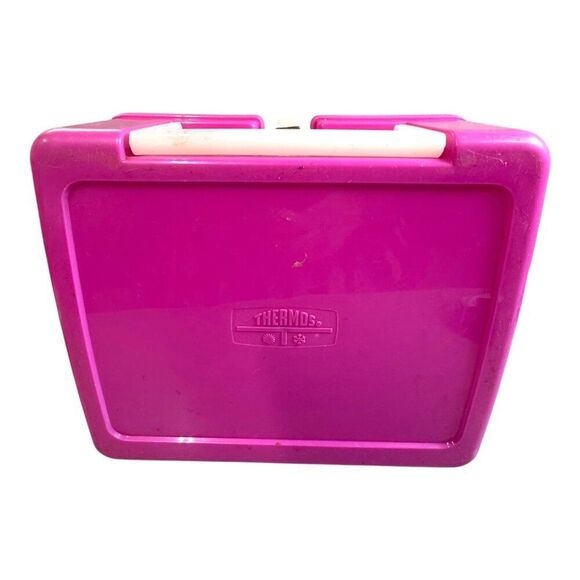 Vintage 1990 Barbie Core Matching Thermos Pink Lunchbox With Handle & Latch READ - Picture 10 of 15